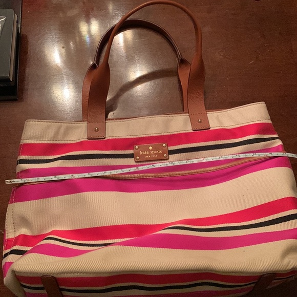Excellent Condition Kate Spade canvas striped tote - Picture 3 of 5